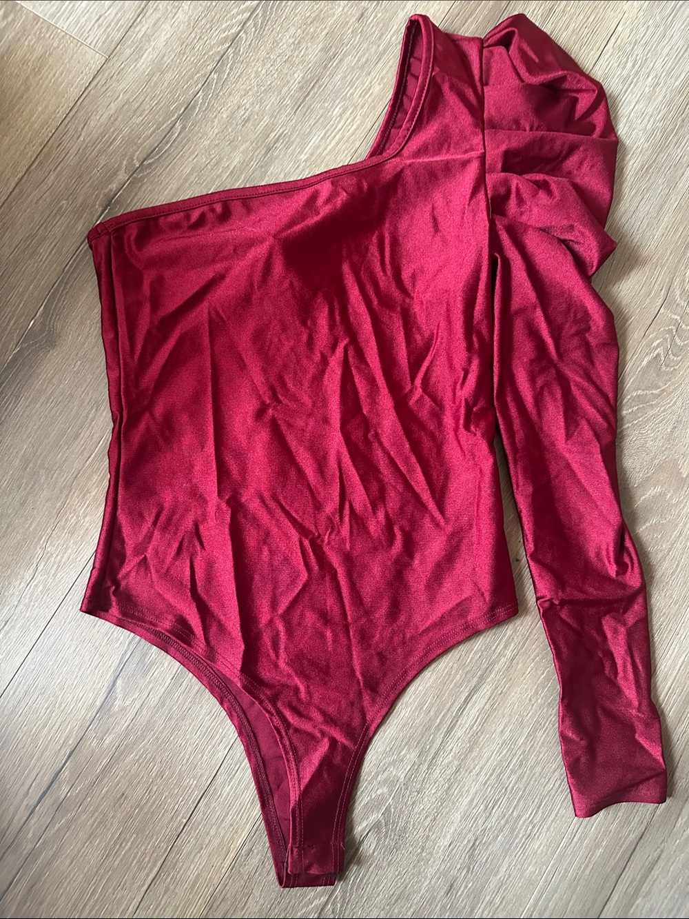 One-Shoulder Red Bodysuit